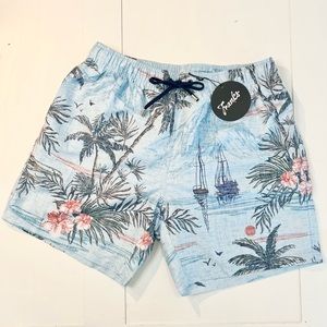 Franks Kaui Blue Tropical Swim Trunks